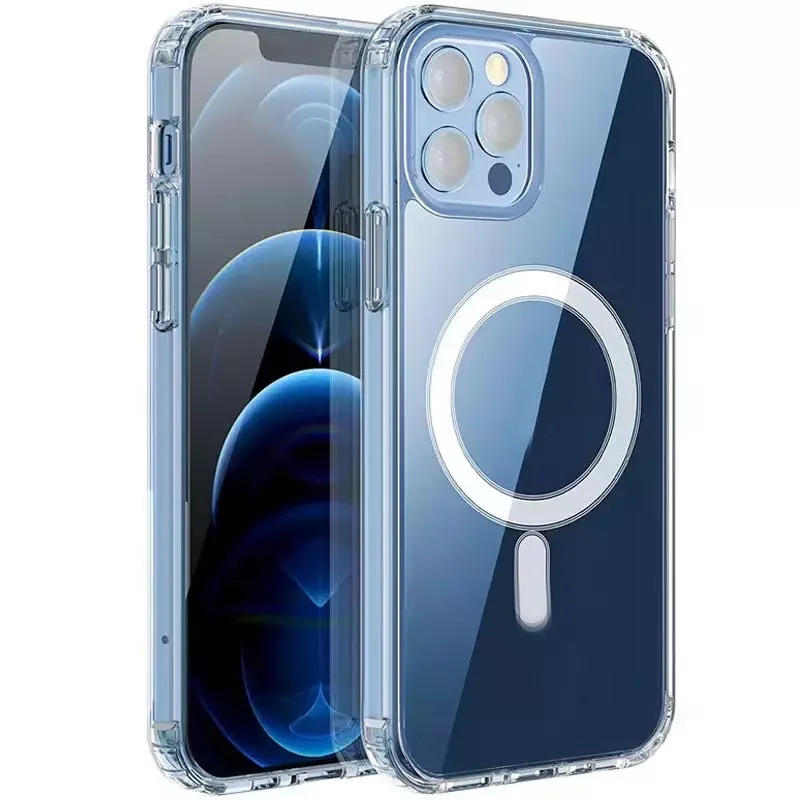 For iPhone Magnetic Case Transparent Cover Mobile Phone Bag Case For iPhone 14 13 12 Magnetic Case