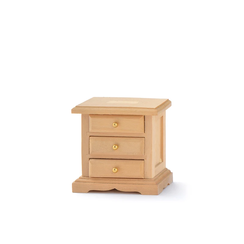 1/12 Scale Handmade Wooden Dollhouse Furniture End Table Custom Dollhouse Miniature Cabinet Furniture Toys