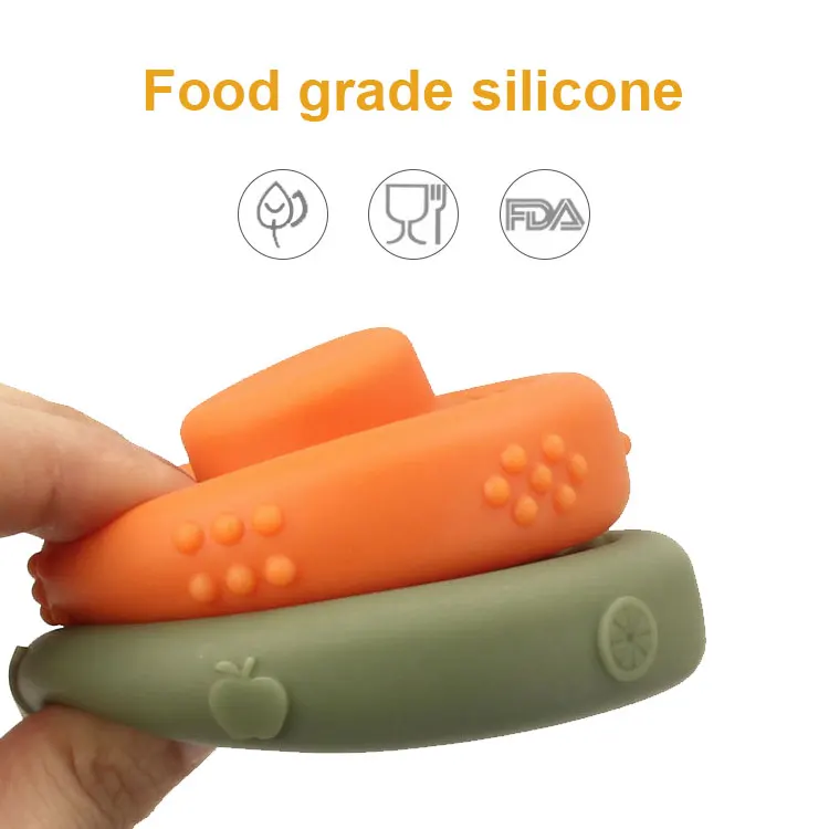 6 Pcs Early Educational Toys Practice Grab BPA Free Blocks Christmas Gift Relief Soft Stacking RingsToy Silicone Teether