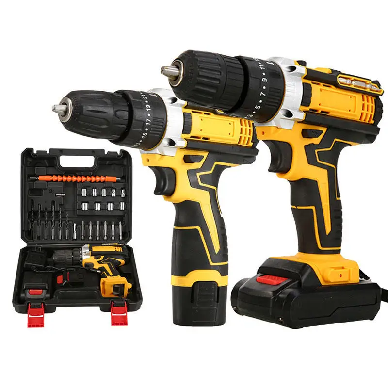 Cordless 12v Electric Screwdriver Impact Tool Sets Cordless Power Demolition Drill Tool Set Drilling Machines Power Drills