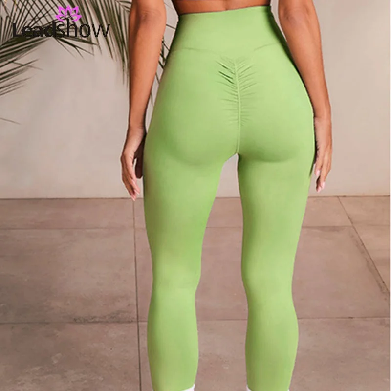Wholesale hot sexy girls workout clothing tight  tummy control high waist women butt scrunch bum leggings gym sport yoga pants