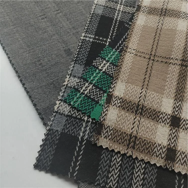 New design plaid twill brushed knit polyester fleece tweed fabric for garment factory wholesaler
