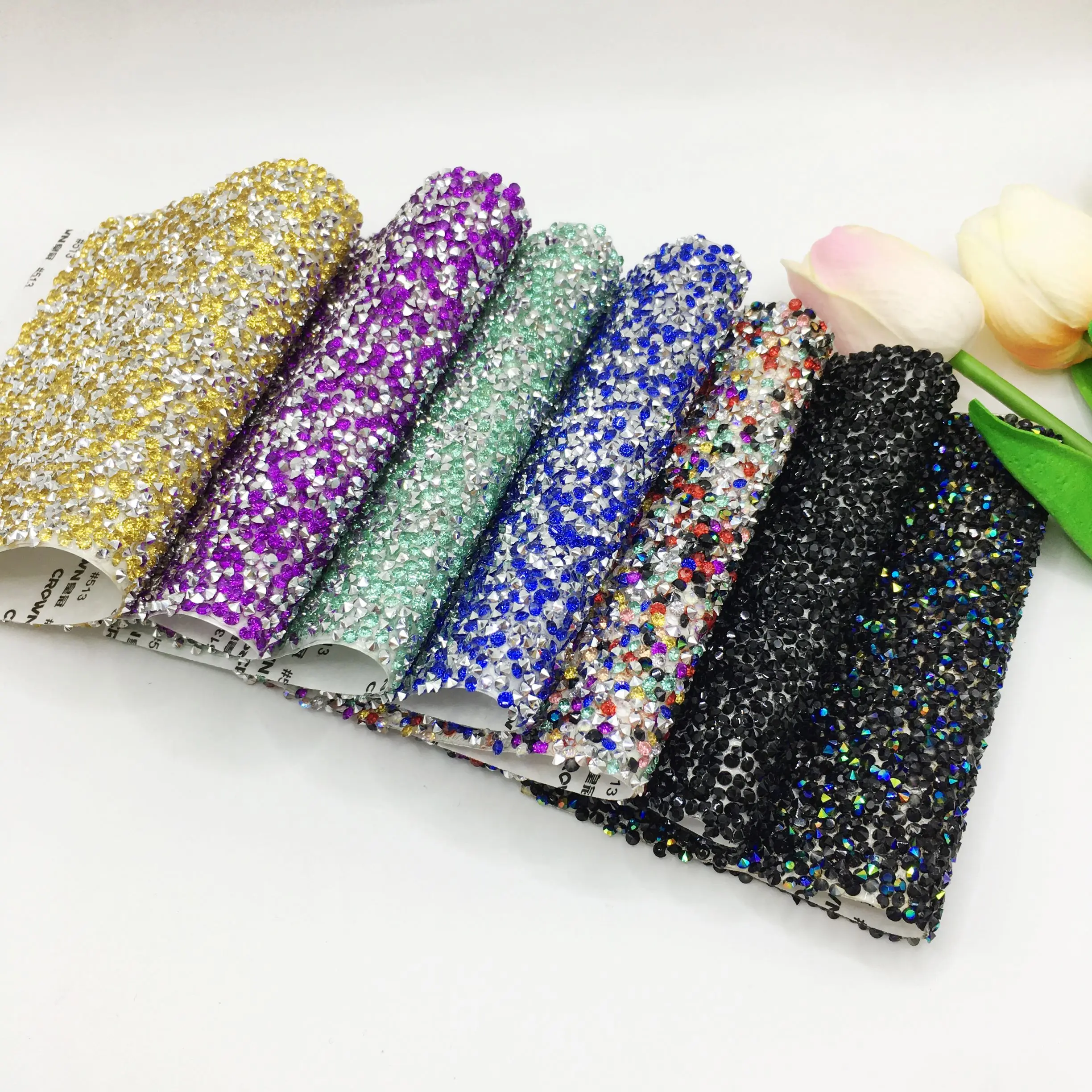 SINRONG Full Diamond Self-Adhesive Jewelry Sticker for Shoes and Bags Decorations-Flash DIY Rhinestones Glass Mesh crafts
