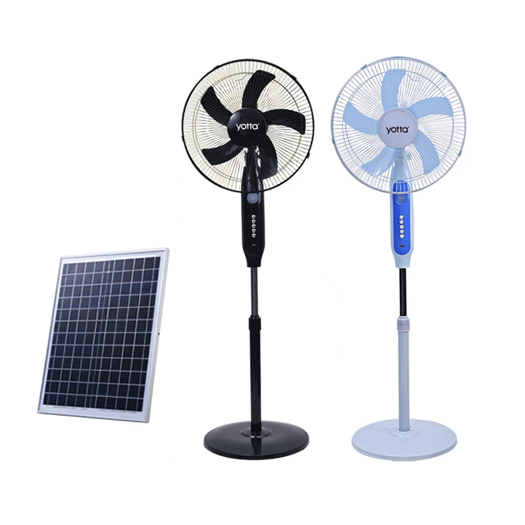 Adjustable Height 16 Inches Solar Panel Electric Energy Standing Fan With Night Light Function