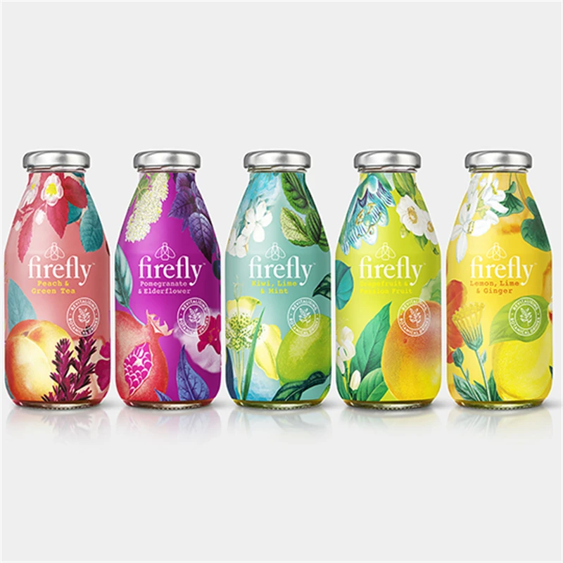 Food Grade Hot Sale Custom Logo 250ml 1l Clear Glass Fruit Juice Milk Beverage Bottle With Metal Lid