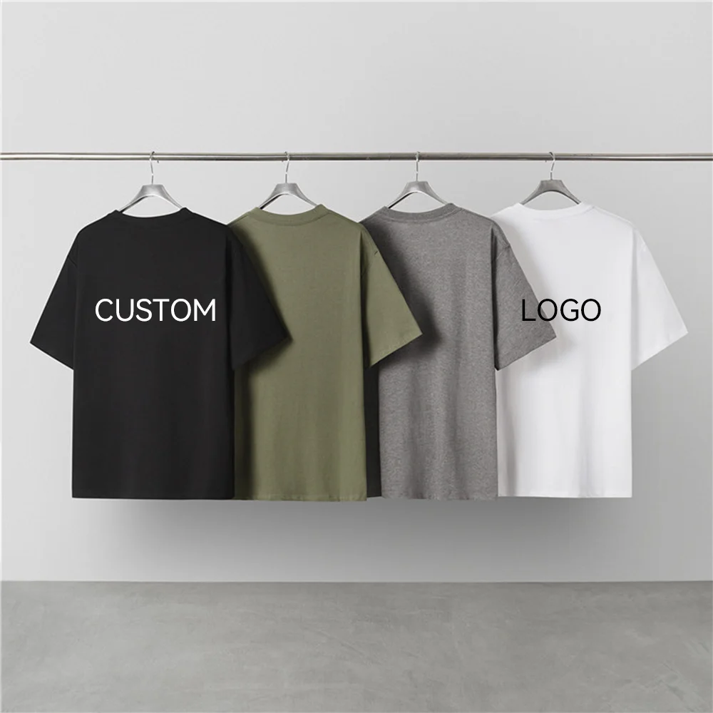 Custom Printed Mens Women unisex Summer heavyweight Breathable Cotton T-shirt