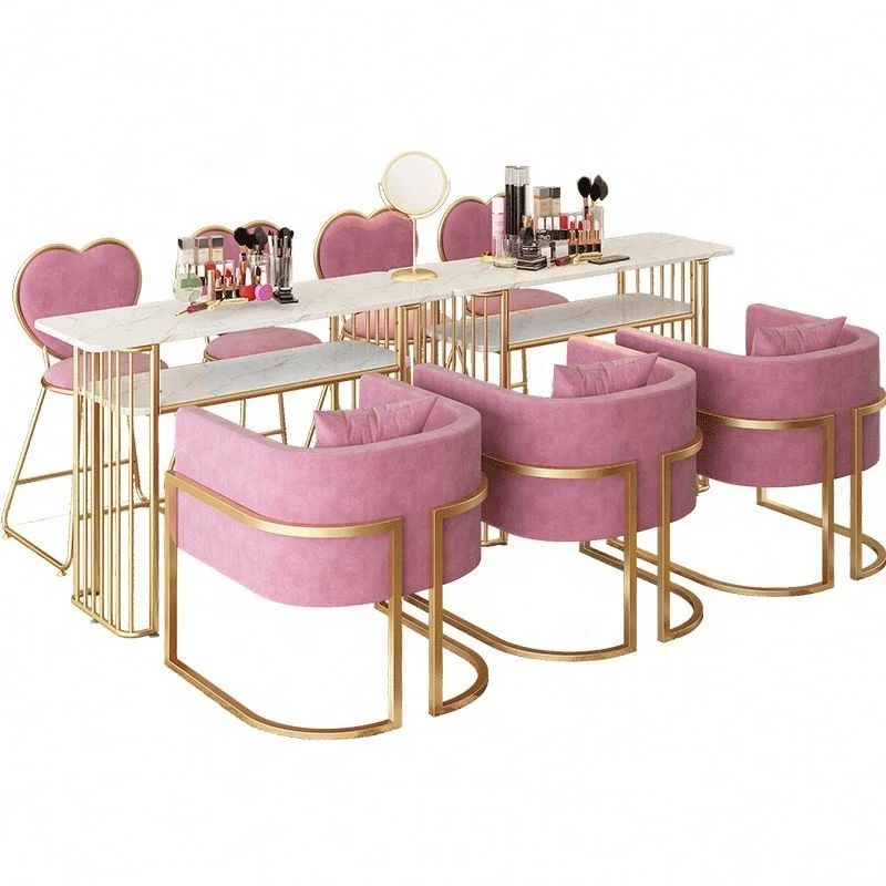 Nordic Marble Manicure Table Net Celebrity Manicure Table And Chair Set Hot Acclaimed Double Seat Manicure Table