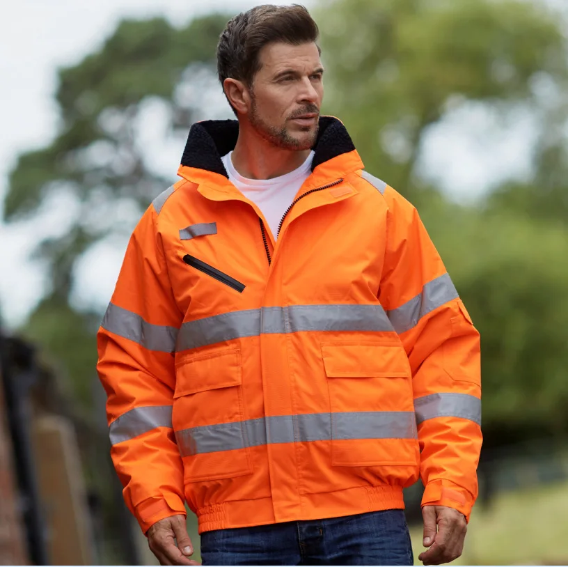 Hi Vis 3 in 1 Detachable Warm Fleece Waterproof High Visibility Reflective Safety Parka Traffic Jackets Security Guard Uniform