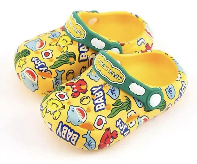 2021 cute children kids clogs boys & girls slides cartoon sandals flats soft indoors slippers summer closed toe beach