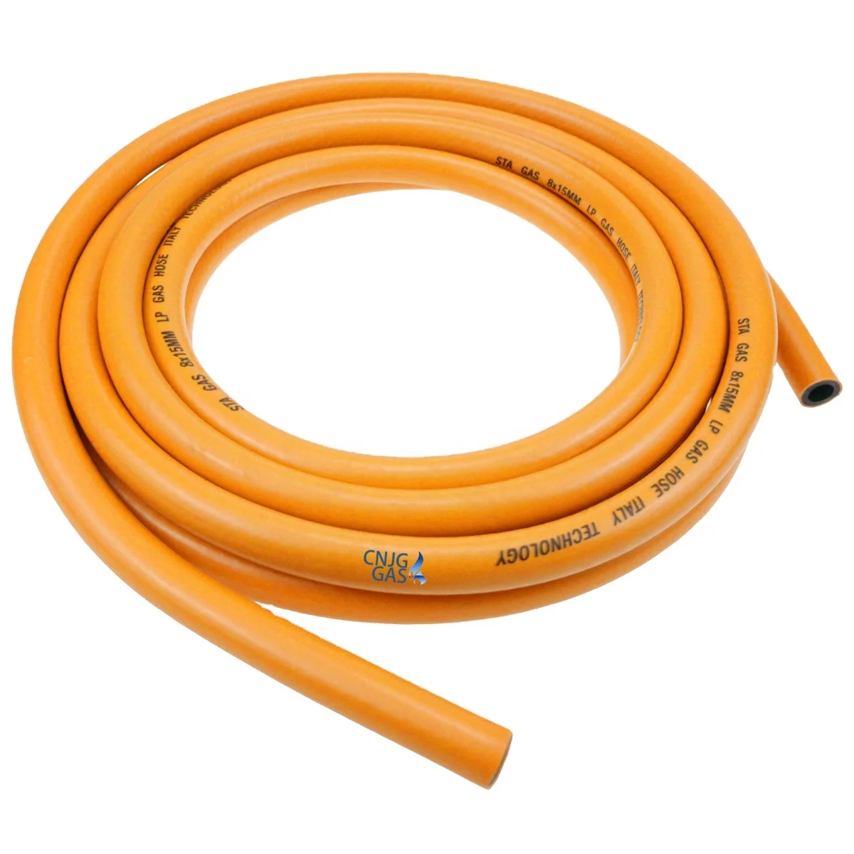 CNJG Kenya Tanzania 8mm Orange Flexible Propane PVC LPG Gas Hose Pipe for Gas Cylinder Cooker Regulator