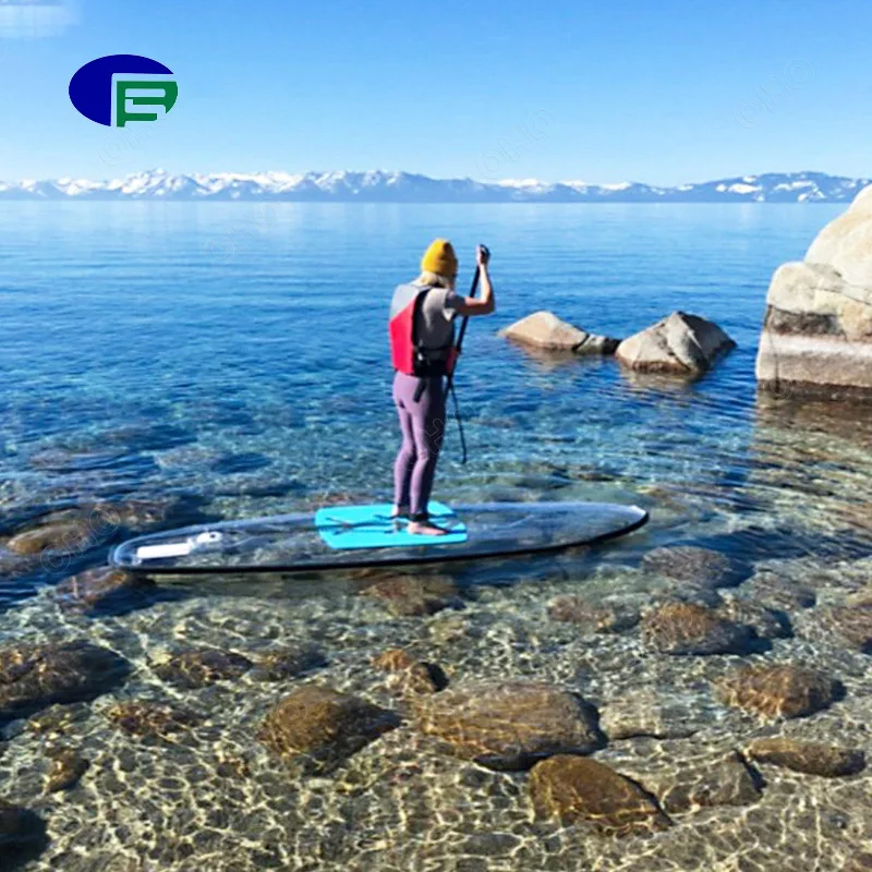 Professional  clear Surfing paddle board transparent sup for surfing
