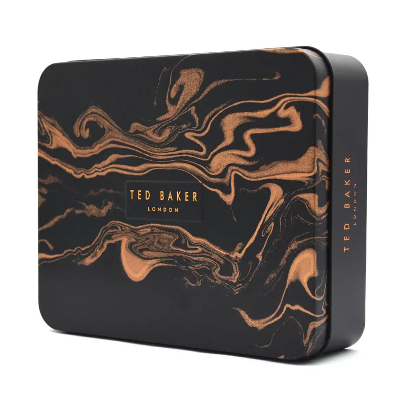 Custom Printed Double Printing Rectangle Black Bakery Food Storage Metal Package Box Mooncake Festival Gift Tin box