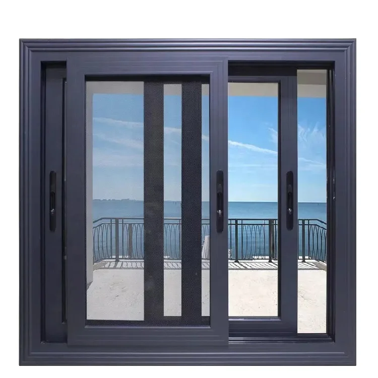 NUOXIN double glazed sliding window design aluminum sliding windows price philippines sliding windows with mosquito net