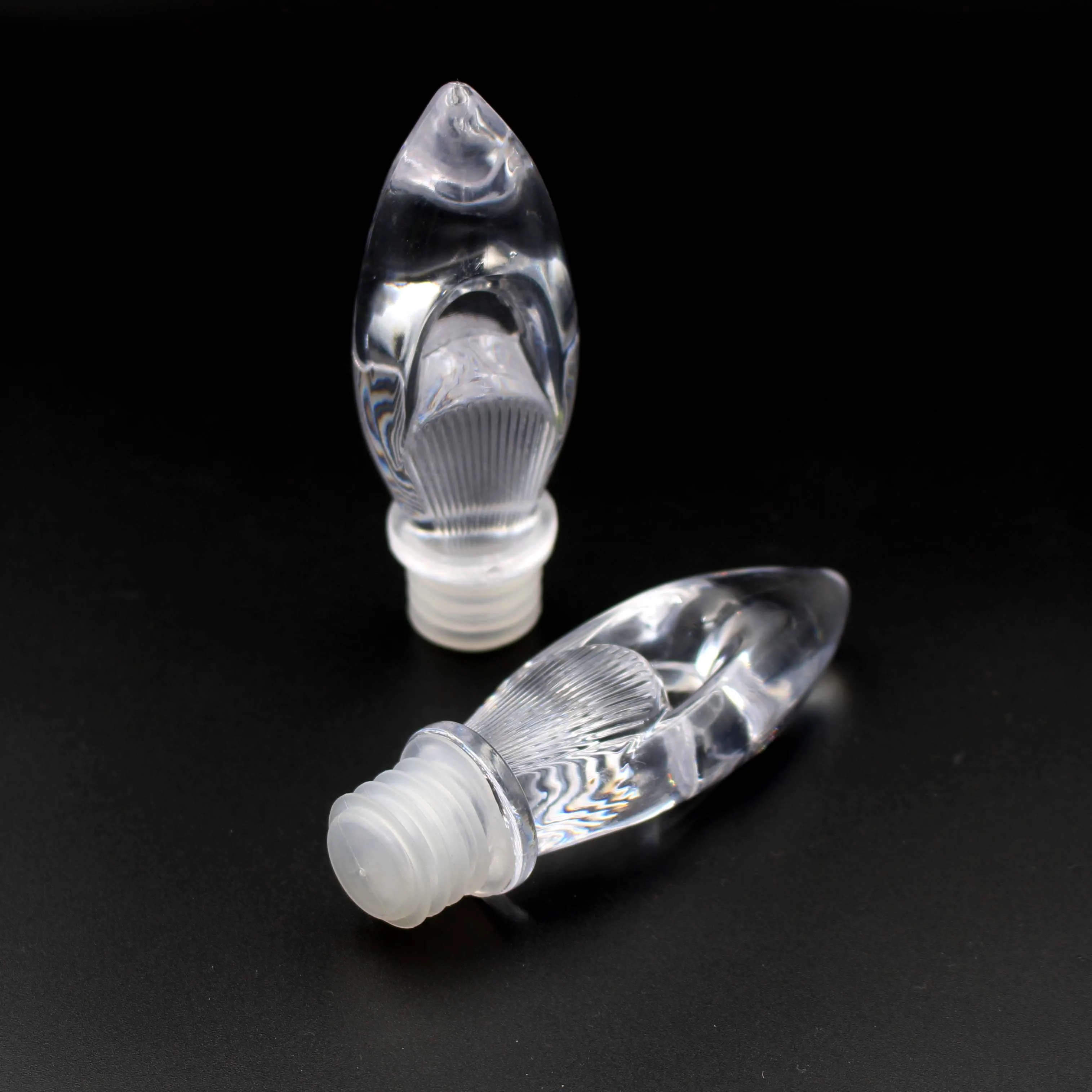 Decorative Optical Novelty Custom Plastic bottle cap Crystal Wine Stopper For Cork Wine Bottle