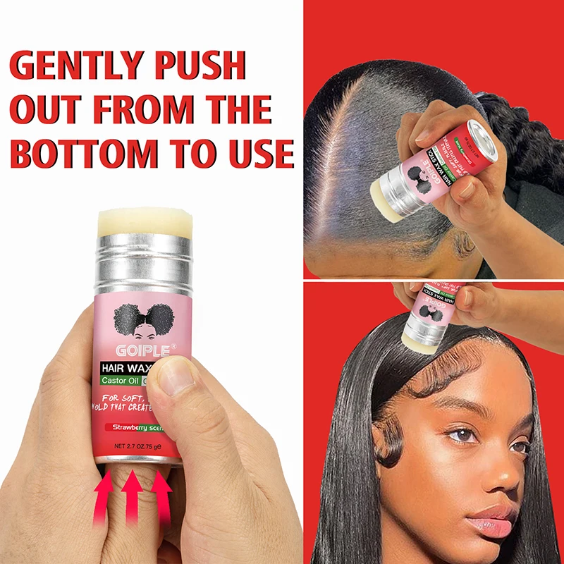 Custom Logo Hair Finishing Rod for Flyaways Private Label Anti Frizz Products for Women Tame Fly Away Castor Oil Hair Wax Stick