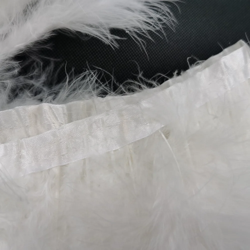 2 yards per pack  width 13 -18 cm good quality  Turkey feather trim natural Turkey Feather Quality Trimming Fringe for Dress