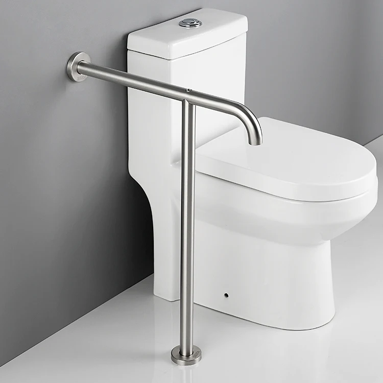 Wholesale stainless steel metal bathroom toilet grab rails handrail wall to floor handicap safety grab bar for disabled