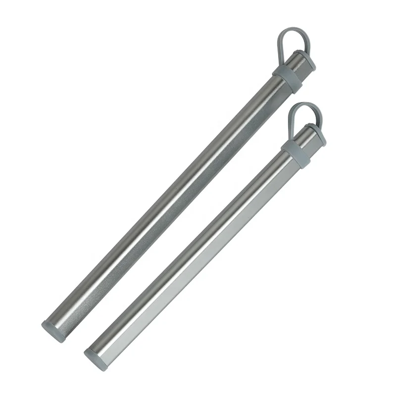Camping Cutlery Set Titanium Chopsticks Titanium Fork Spoon Drinking Straw Cleaning Brush with Aluminum Storage Tube Case