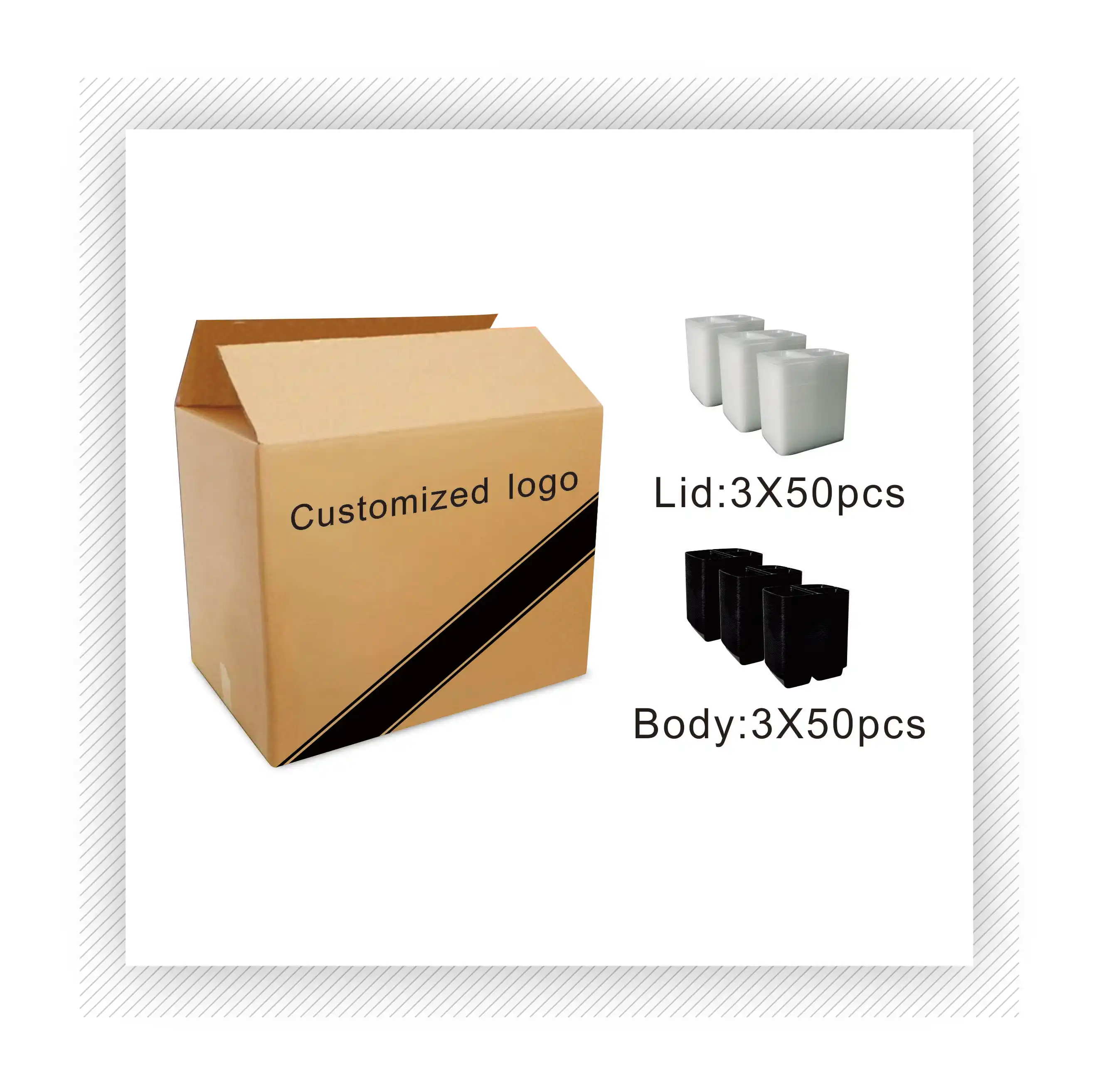 Recyclable Microwavable Disposable Food Container for Storage Running Sports Supplement Dietary Fiber