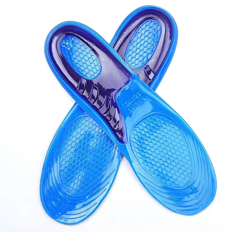 Hot Selling Soft Silicone Gel Shoe Insoles Foot Care Cushioned Running Insoles Sports Massage Insert Cushions