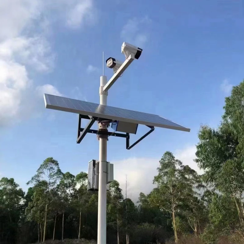 Solar Panel With Built in Lithium Battery Outdoor Construction Security Jobsite CCTV solar camera system with PIR Alarm
