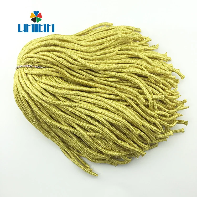 Wholesale 5mm silver gold metallic cord for bag handle