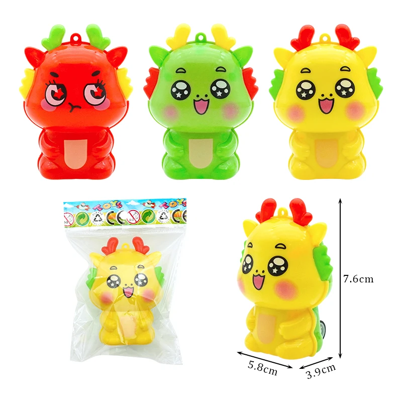Cartoon Dragon Shaped Pull Back Push Friction Car Toys for 50 mm Capsule