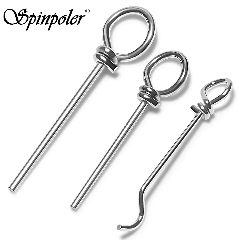 Spinpoler Fishing Pin Stinger Spike Hook Connecting Pins Fishing Bait Needle Fixed Lock Assist Soft Lure Fishing Accessories
