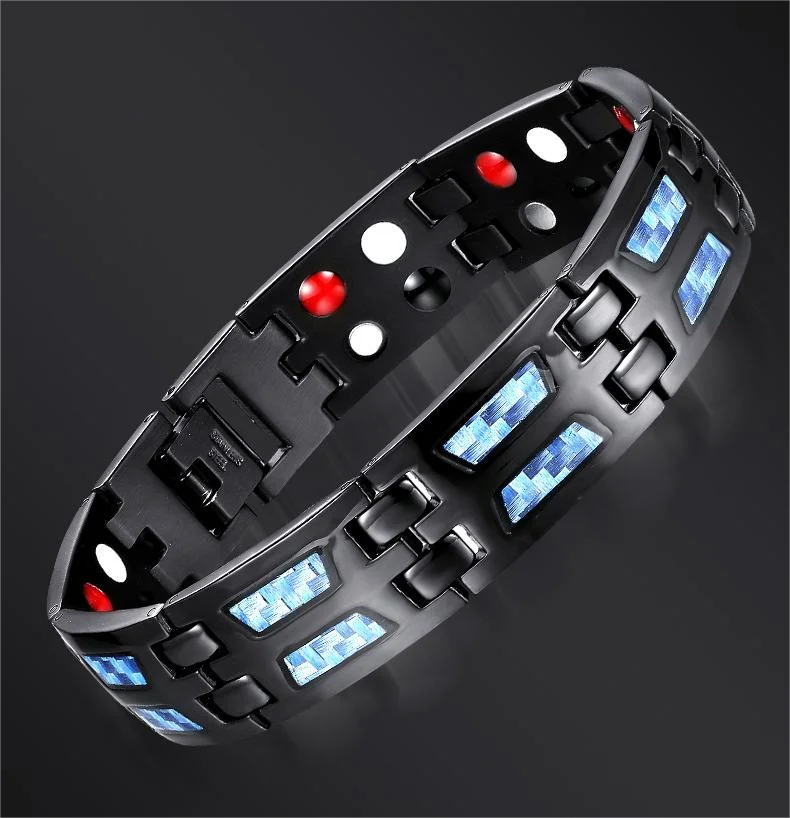 European and American unisex opal cat custom hip hop chain rapper chain geometric blue bracelet hip hop jewelry