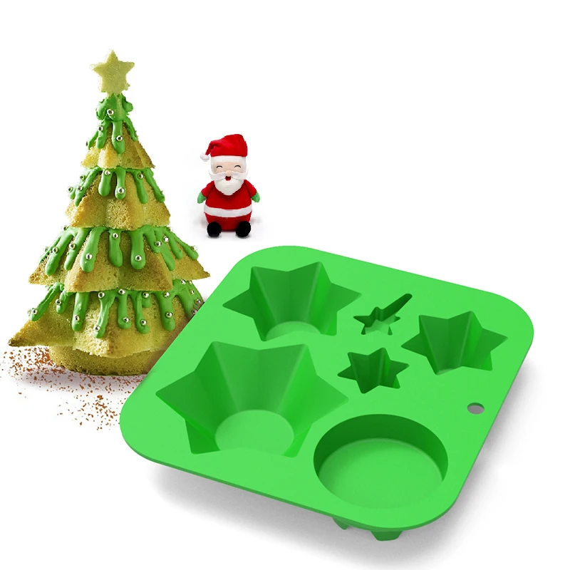 Amazon Top Seller Christmas Tree Silicone Mold DIY Handmade Soap Mold Chocolate Silicone Mold
