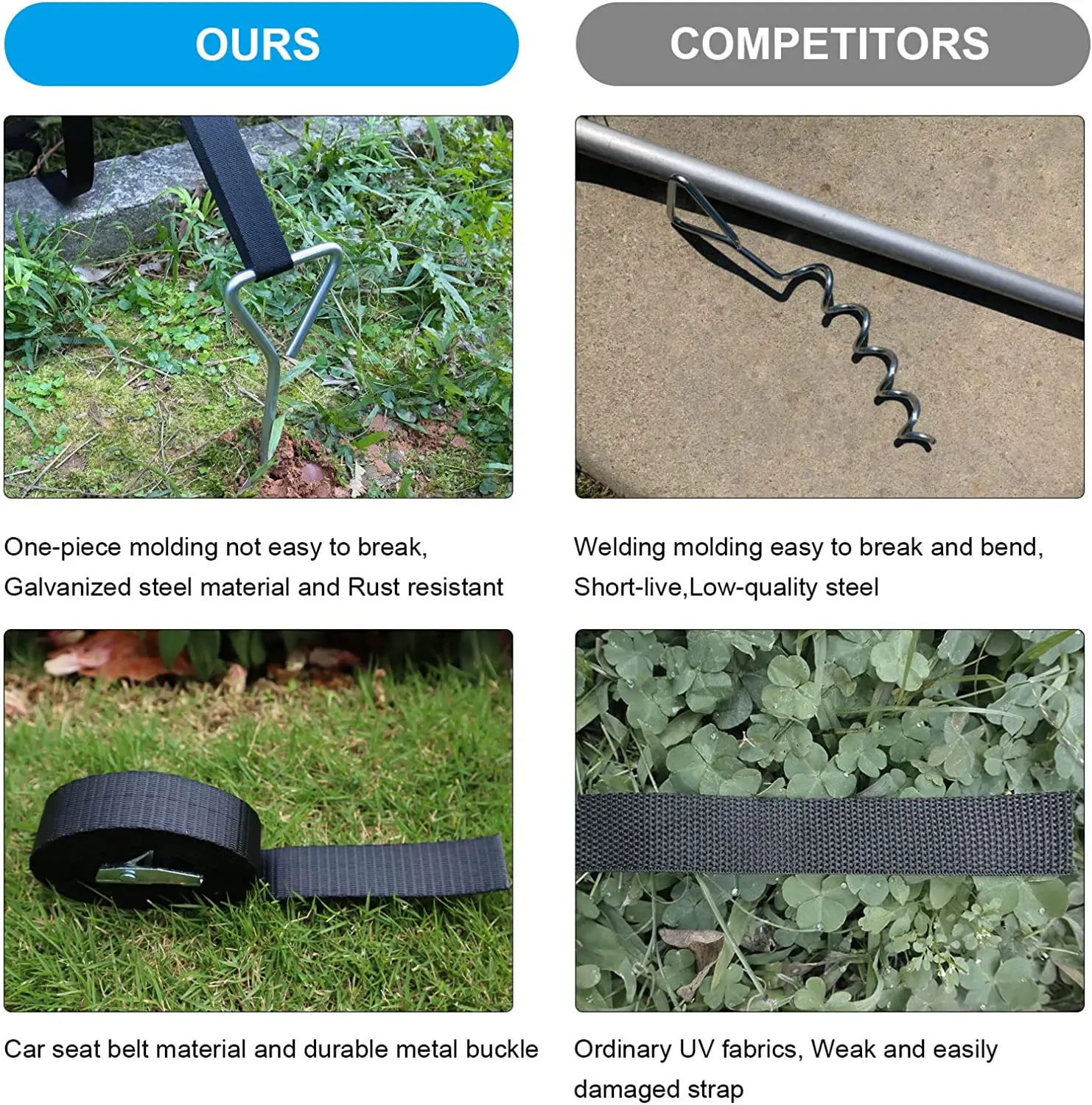 Металлический винтовой зажим для палатки, комплект винтовых анкеров для улицы, кемпинга, зажимы для крепления заднего Батута