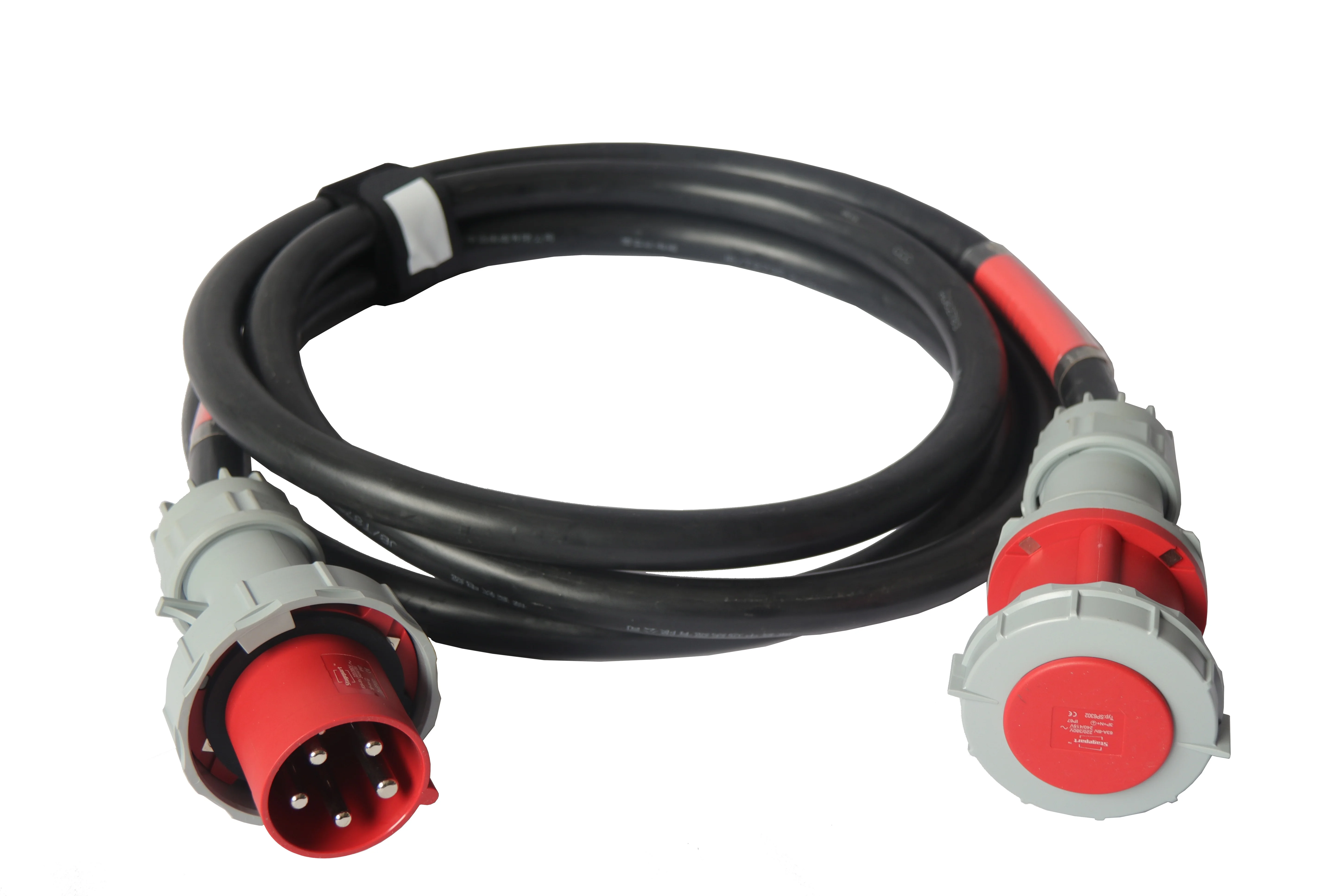 Male and female CEE 125A 415V 3 phase cables manufactured Power Cable Electrical Wire Cable