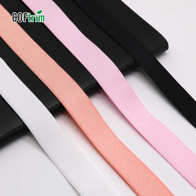 multicolor bra strap elastic custom shiny effect non-slip webbing for lingerie