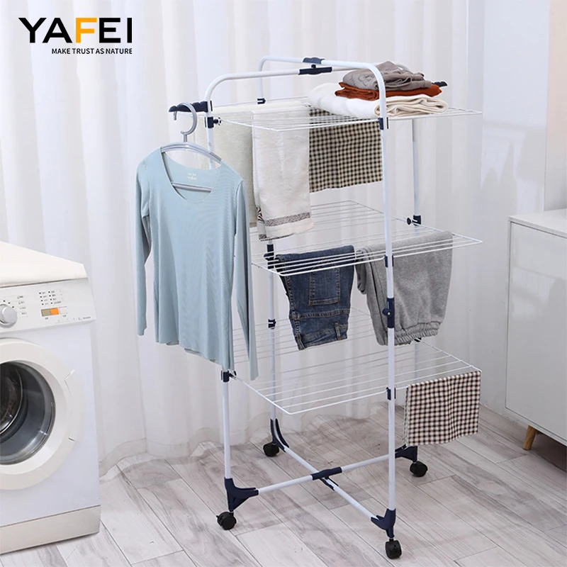 Clothes Accessories Winged Foldable 3 Layers clotheslines Stand Drying Rack Laundry folding clothes drying rack