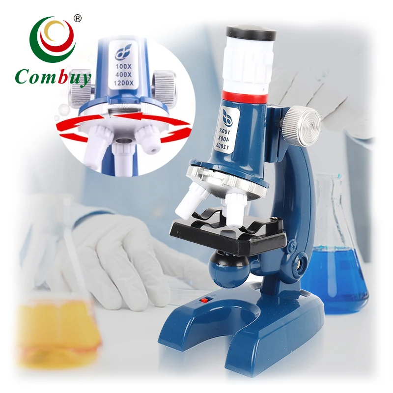 Children beginner science kits 100X 400X 1200X microscope