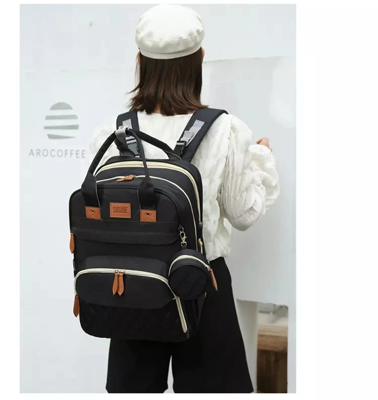 large capacity 900D waterproof portable travel crib with changing station baby diaper bags backpack