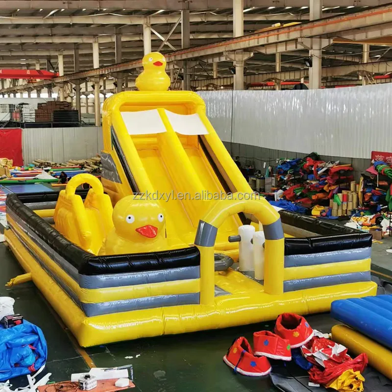 yellow duck Playground park commercial inflatable bouncer air jumping bouncing castles inflatable bouncy castle with slide