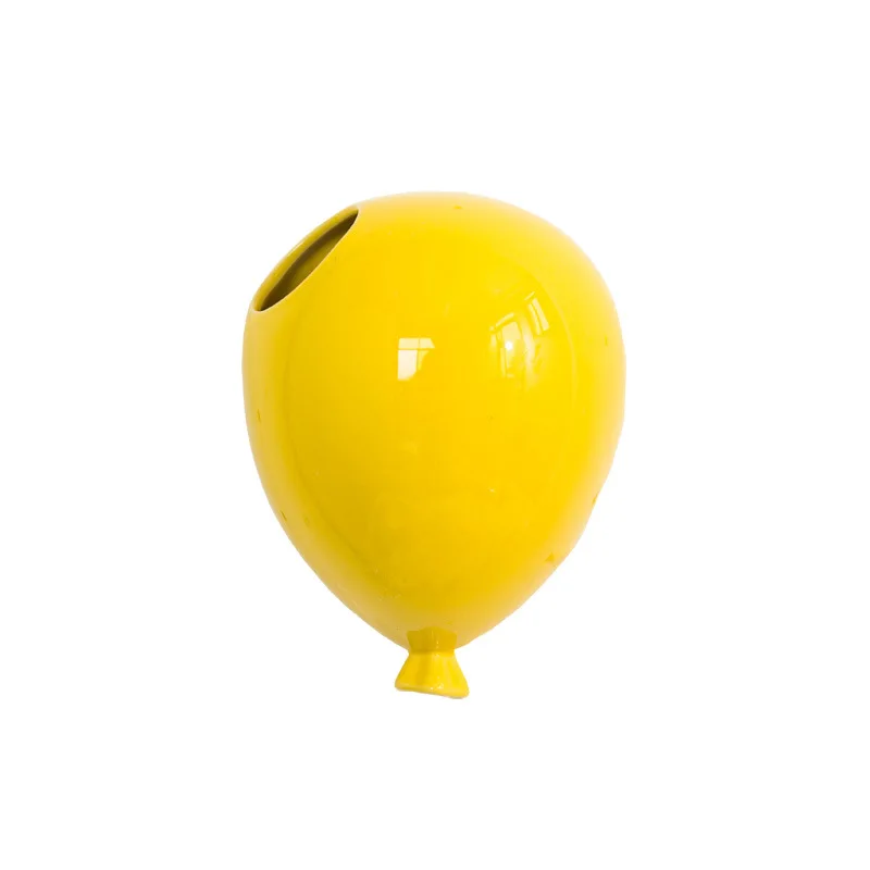 Wholesale Colorful Balloon Shaped Wall Mounted Ceramic Glazed Vase