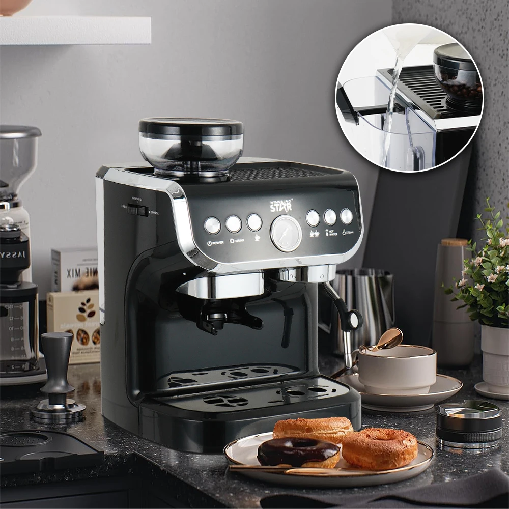 WINNING STAR ST-9707 Multi-Function Coffee Makers Electric High Pressure Espresso Machine With Grinder