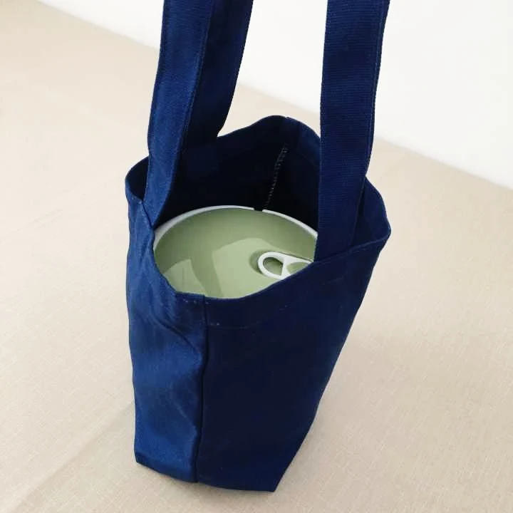 Simple candy color Korean students carrying lunch box bags men and women small solid color portable canvas lunch bags