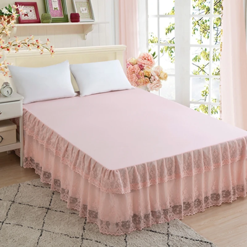 100% polyester colorful lace princess style bed skirt cubrecamas made in china Grace bett kleid