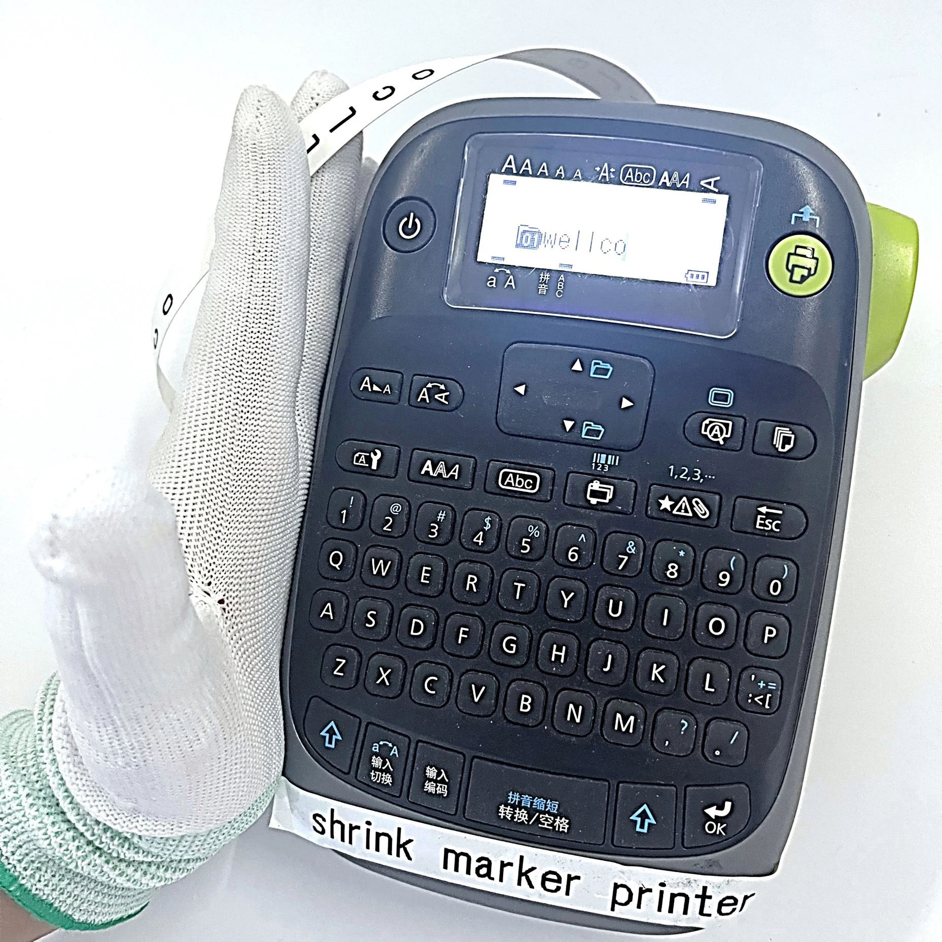 Wellco ручная портативная термопередающая этикетка, кабель маркера, принтер, термоусадочная трубка, принтер для этикеток