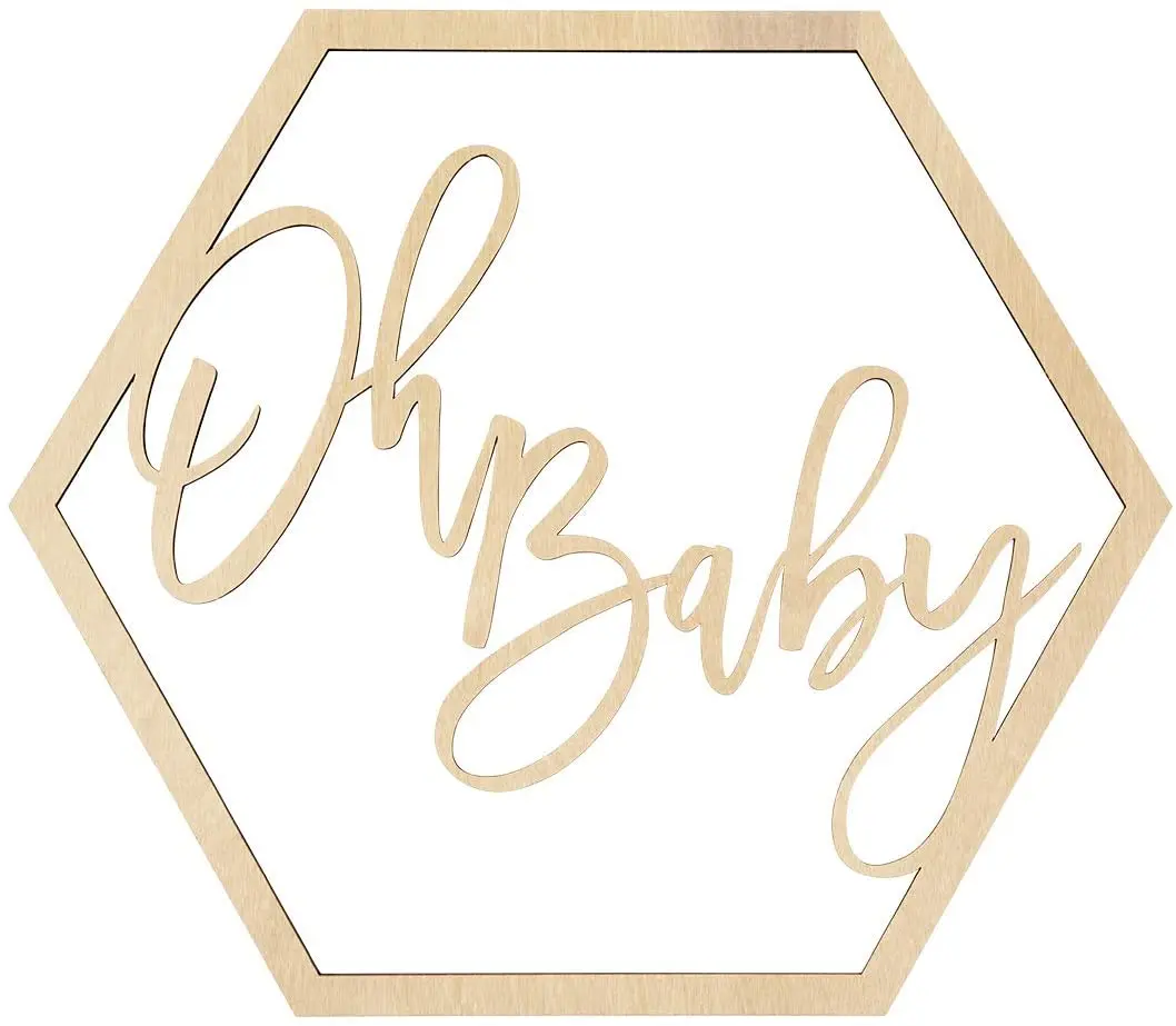 Baby Shower Wooden Sign Party Decorations Supplies Gender Reveal Backdrop Wall Decor for Gift Table Sign oh baby sign wood