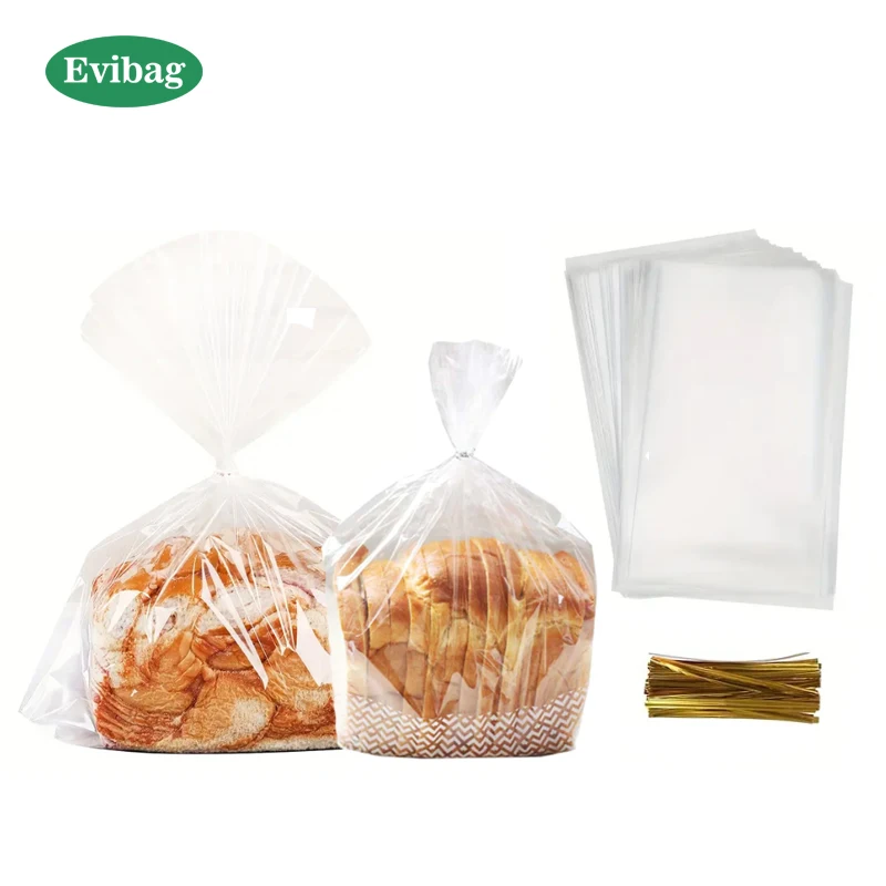 Clear Plastic Flat Treat Bags For Bakery Transparent Toast Bread Packaging Bag BOPP Flat Pocket Baked Food Plastic Bag