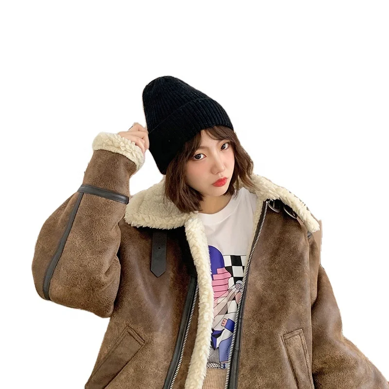 Новинка Осень-зима модная однотонная вязаная шапка Джокер шерстяная шапка в студенческом стиле Женская сохраняющая холод