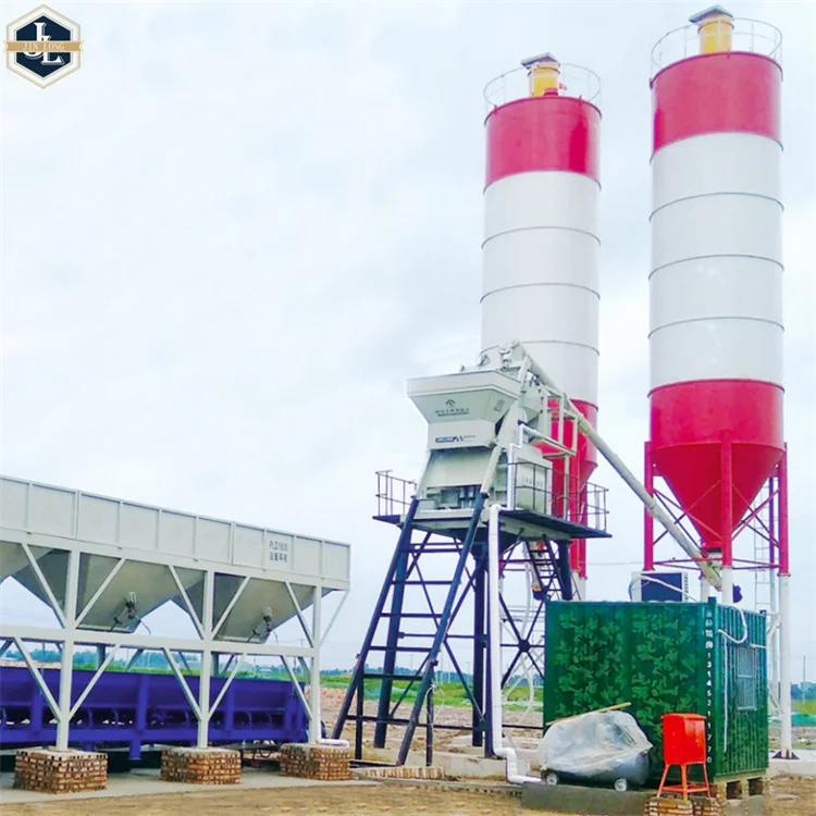 Stationary concrete batching plant HZS50 ready-mixed concrete batching mixing plant 50m3/h in Philippines