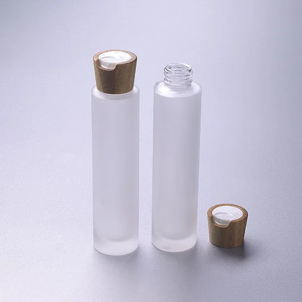 5g 15g 30g 50g 100g Frosted glass bottle glass cream jar with lid bamboo and glass cosmetic packaging
