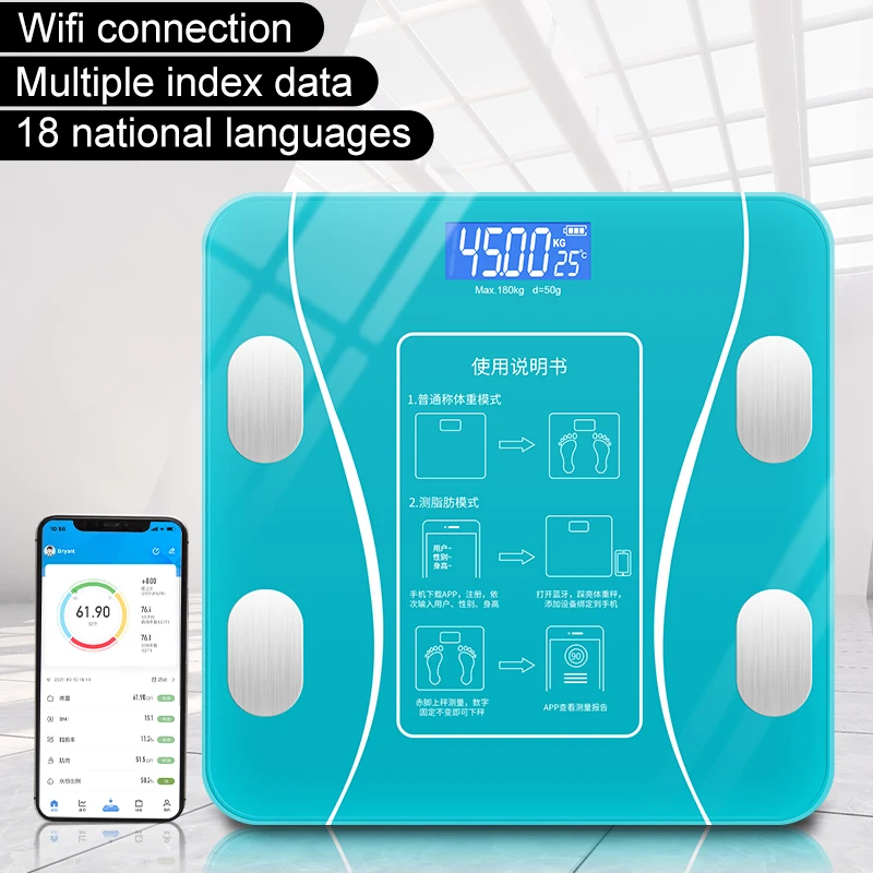 Лидер продаж цифровые весы для тела 180 кг из закаленного стекла домашнего