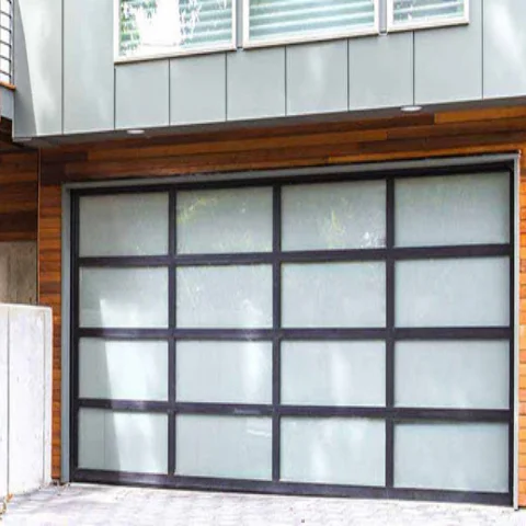 modern and  commercial exterior   garage doors with glass panel made in  foshan GuangZhou