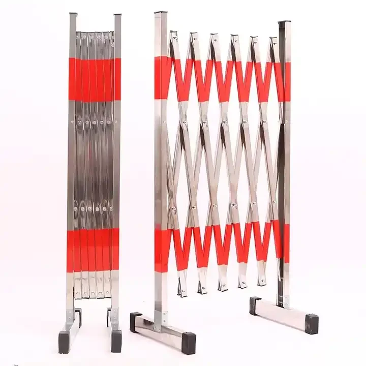 Security Folding Gate Double Diamond Details Road Manual retractable gates Pedestrian control security barrier